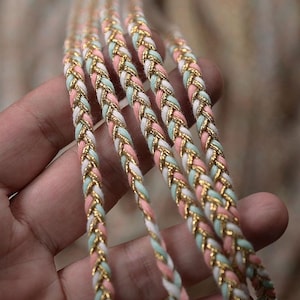 10 Meter 5 mm breites Zopfband blau pink gold Zopfband Kind Puppenkleidung Hochzeitskleid Rock Shirt Stoff Material Spitzenbesatz Band N20T578R250613U