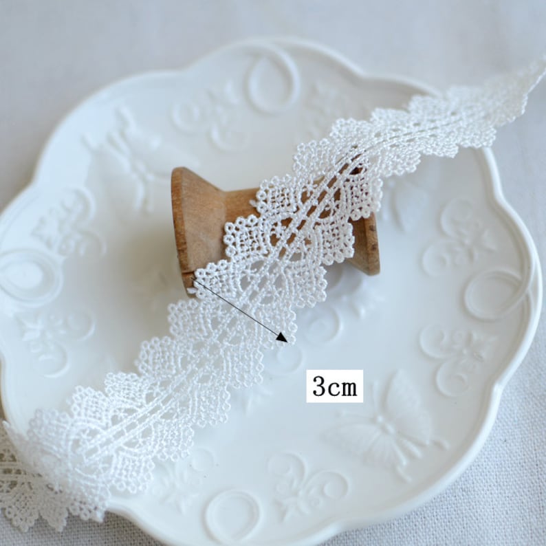10 meter 3cm 1.18 wide ivory fabric embroidery tapes lace trim ribbon S18E880T191117R