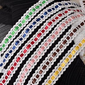 5ヤード 2cm 0.78インチ幅 黒 白 コットン生地 刺繍 子供 人形 シャツ スカート ドレス 縁飾り レース トリム リボン N20T788K241107U