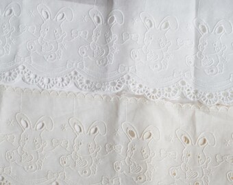 5 yardS 11cm 4.33" wide ivory/beige cotton rabbit bow fabric embroidery lace trim skirt dress edge decoration accessories T10N1115L250524Y
