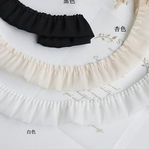 5 Meter 3,4 cm 1,34" breit schwarz/elfenbein/Apricot Plissee Spitzenborte Baby Kleidung Accessoire Stulpen Vorhänge Dekoration C35U43P241225G