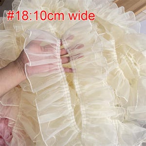 5 Meter 10 cm 3,93 "Breite 15 Farbe Organza Falte Rüschen Rüsche Organza Rock Kleid Hemd Spitzenbesatz Band V24X704P230714V