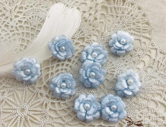 20pcs 3cm 1.18 abalorios azules bordados encaje vestido | Etsy