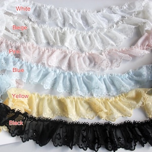 5 yards 5 cm 1,96" breed geel/blauw/roze/beige hart kanten rand lint ruche plooi rimpel stof randmateriaal rok jurk X10C956P250321T