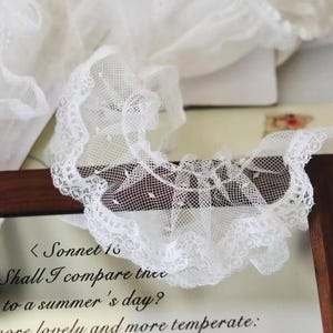 5 Meter 6 cm 2.36" breites ivory/beige/rosa Netz geblümter Spitzenbesatz Schleifenfalte Rockkleid Vorhang Kanten Nähen Material Z1T710P250314T
