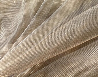 Sparkling champange gradient Texture Laser mesh gauze fabric handmade dance stage costume skirt dress shirt design material C33K110V250225C