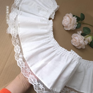 3 mètres 17 cm 6,69" de large coton ivoire pli pli dentelle ruban de bordure DIY jupe robe chemise rideau bord matériel accessoires C24X964P250405C