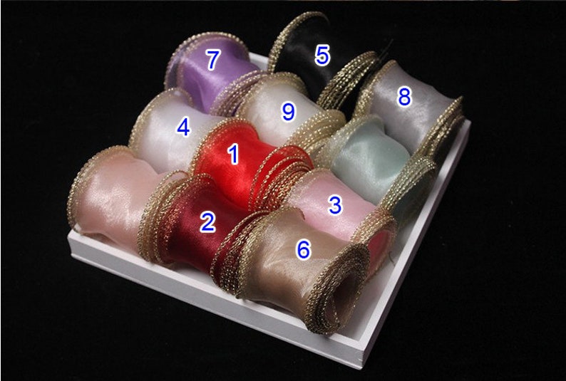 10 yard 5cm 1.96 wide 9 color organza tulle fabric embroidery lingerie handmade sew lace trim ribbon tapes C39Y50X210207J