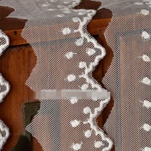 10 yards 4cm 1.57&quot; wide ivory dots gauze mesh fabric embroidered lace trim ribbon dress skirt hat edging tape accessories N20T909P250705U