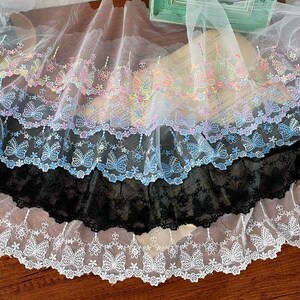 5 yards 13 cm 5,11" breed vlindergaas mesh borduren DIY jurk rok shirt jas materiaal rand decoratie kant trim lint N20T646P250611U