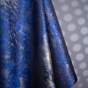 Blue gold-plated double-sided jacquard fabric DIY reflective texture outwear jacket dress skirt pants coat clothing material T25V145X240525C