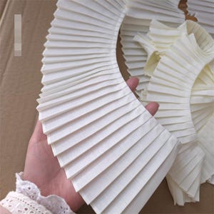 3 Meter 5,5-11 cm breit beige Baumwolle Falten Falte Spitzenbesatz Band DIY Rock Kleid Hemd Vorhang Kante Material Zubehör C24X961P250405C