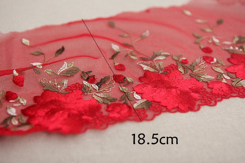 5 yards 18.5cm 7.28 wide red gauze mesh fabric Etsy