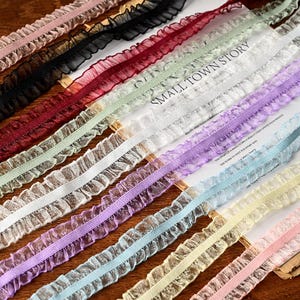 10 Meter 2 cm 0,78 "breites 9 Farben elastisches Tüll Rüschen Falten Kind Puppe Hemd Rock Kleid Einfassung Material Spitzenband N20T803K241124U