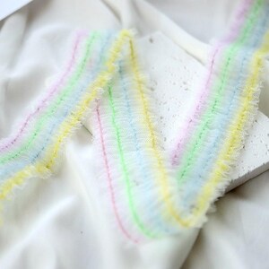 2 Meter 4 cm 1,57" breit Regenbogen elastisch Netz Gaze Rüsche Rüsche Geflecht Spitzenbesatz Band Rock Kleid Einfassung Material Accessoires C35U3V241223G