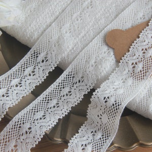 10 yard 4cm 1.57 inches wide ivory cotton craft dress lingerie underwear fabric embroidered lace trim ribbon X10C792W220922T image 1