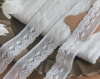 10 yard 4cm 1.57 inches wide ivory cotton craft dress lingerie underwear fabric embroidered lace trim ribbon X10C792W220922T