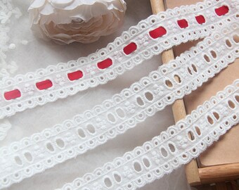 10 yardS 3cm 1.18" wide ivory/beige cotton dress skirt shirt lingerie underwear fabric embroidered lace trim tapes ribbon X10C561P211017T