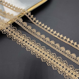 10 Meter 1,4-2,8 cm breit Gold Jakobsmuschel Stoff Stickerei diy Kind Kleid Rock Shirt Bordüre Material Dekoration Spitzenband R8U1C240924C
