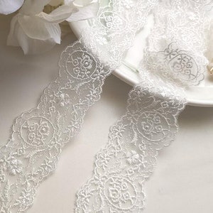 10 iarde 4 cm 1,57 pollici di larghezza rosa bianca garza tessuto di maglia ricamo bambola gonna abito lingerie materiale pizzo nastro T19X246P230606V
