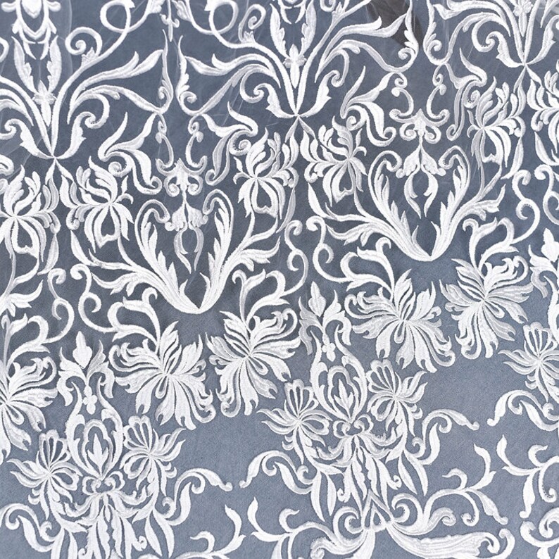 0.9x1.3 meter wide ivory mesh tulle gauze dress embroidered veil lace fabric cloth clothing G30E393P0927V free ship