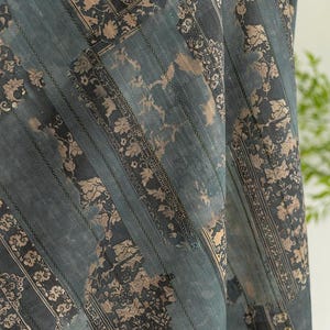 1.4 meters wide vintage blue mottled contrasting printed fabric dark patterned shirt skirt pants clothing design material T25V155X240718C