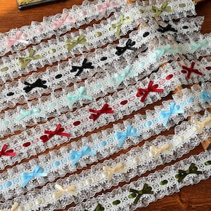 3メートル4センチ幅1.57インチアイボリーリボンメッシュ生地刺繍子供人形シャツスカートドレス縁取り素材レーストリムサテンリボンN20T811K241126U