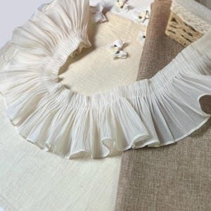 5 metri 10 cm 3,93" di larghezza avorio/beige chiffon volant pieghe pizzo accessori polsini gonna abito camicia borsa bordatura materiale C39Y421M250215J