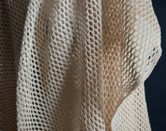 Apricot vintage rough large mesh fabric perspective fishing net gauze handmade DIY clothing design material 1.5 meters wide R3C42T251223C