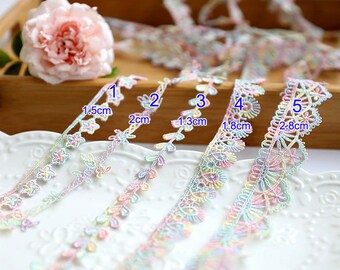 10 meter 1.5-2.8cm wide colorful gradient lingerie fabric embroidery dress lace trim ribbon X28C518E220907R