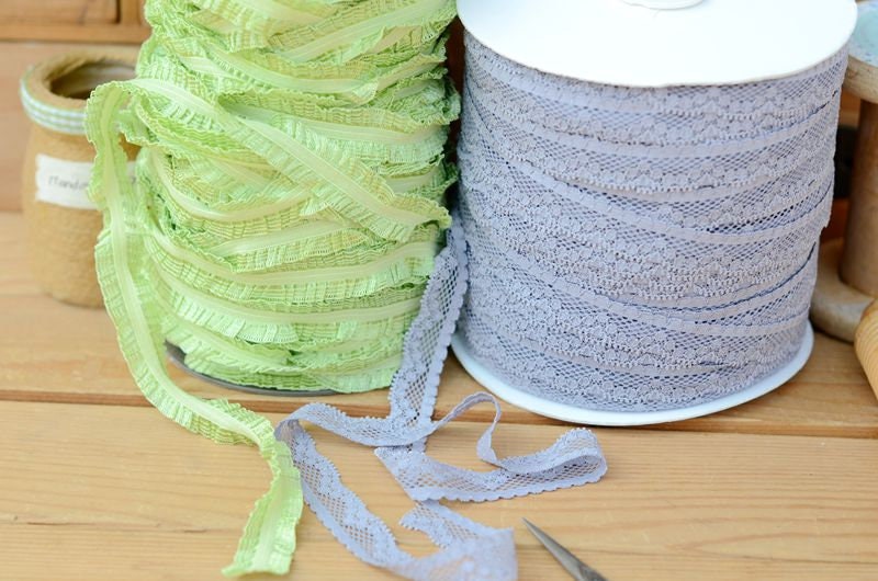 30 mètre 1,5 cm 0,59" large vert/gris stretch tissu élastique broderies maille bandes dentelle ruban D7E668K180527P navire gratuit 30 mètre 1,5 cm 0,59