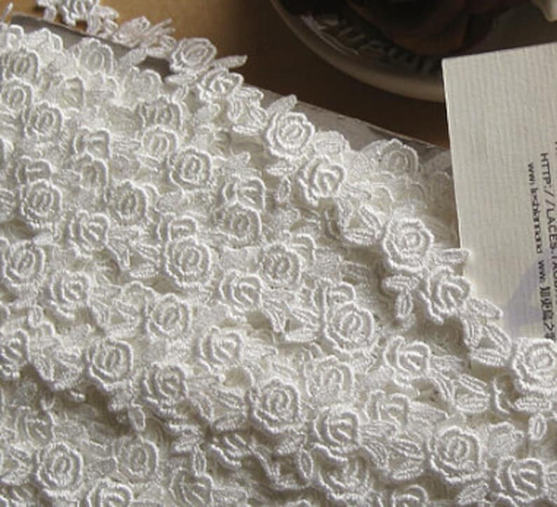 10 yards 2cm 0.78 wide black/ivory/beige rose fabric embroidery child clothes skirt shirt dress edged lace trim tapes ribbon T19X88K200315B image 4