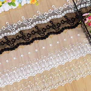 5 yards 10-13 cm breed zwart/ivoor/beige gaas mesh melodie stof borduurjurk rok kraag kleding tapes kant trim lint Z4Z1949C250227Y