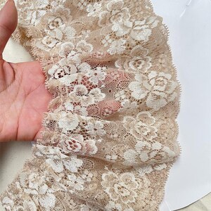 5 Meter 13 cm 5,12 "breite khaki Netz Falte Rüsche Manschetten Rock Kleid Ärmel Hemd Einfassung Material Dekoration Spitzenband C24X943L250123C
