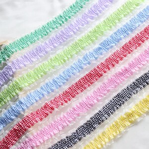 5 Meter 4 cm Breite 8 Farben Karo Gitter dehnbar elastisch Rüsche Rüsche Spitze Besatz Band DIY Rock Kleid Einfassung Materialien C35U17V241224G