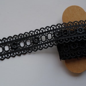 10 yards 2,3 cm 0,9" breed Zwart Wateroplosbaar Borduurwerk Kanten rand Dubbelzijdig Bloemhol DIY Rokrand DIY Accessoires T10N1080P250217Y