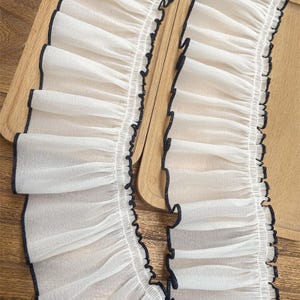 9 cm breite schwarze apricot Chiffonseide Rüschenvorhang Tanzkleid Rock Ärmel Einfassung Spitzenband C24X912P241128C