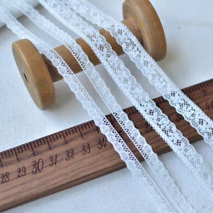 5メートル 7-12 mm幅 アイボリー/ベージュ コットン 子供用スカート ドレス バッグ 靴 シャツ 袖 ヘア 縁飾り レース トリム リボン S18E1195P240904T