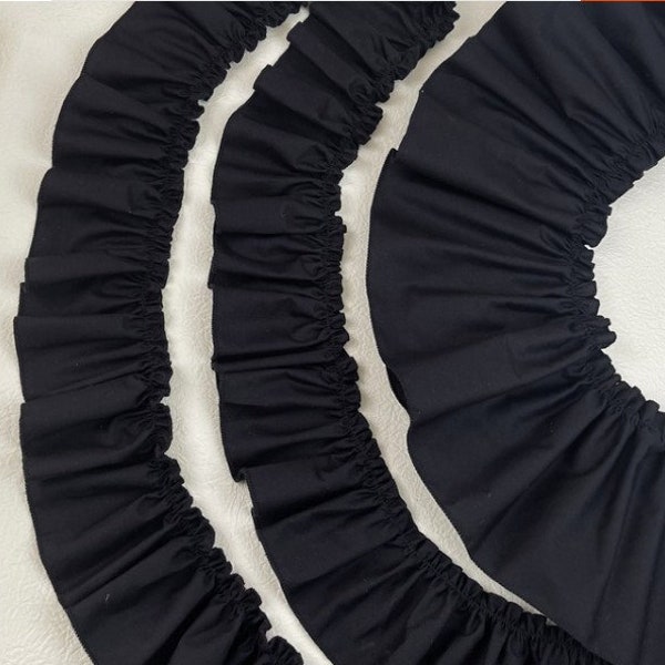 3 mètres 8-15 cm de large noir à volants plissé maille lingerie tissu broderie robe vêtements dentelle garniture ruban bandes V24X450W220129T