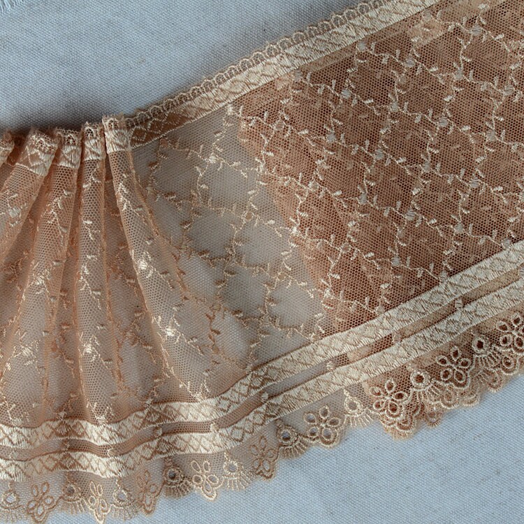 5 mètre 14cm 5,51" abricot large maille tissu broderie rubans dentelle ruban F18R625P180607P navire gratuit 5 mètre large 14cm 5,51