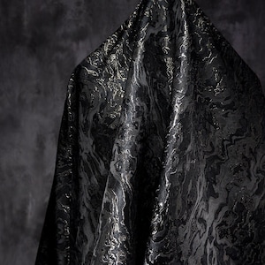 1.65 meters wide black gold silver blue jacquard texture satin fabric DIY handmade skirt dress shirt design clothing material G15V35T250207B