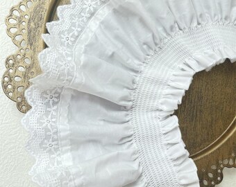 2 meterS 16cm 6.29" wide ivory stretch elastic ruffle pleat cotton fabric craft embroidery dress clothes lace trim ribbon V24X515L220811V