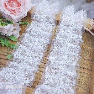 5 Meter 9 cm 3,54 "breites Weiß Netzgewebe Falten Falte Spitzenbesatz Band DIY Rock Kleid Hemd Vorhang Kante Material Zubehör C24X962P250405C