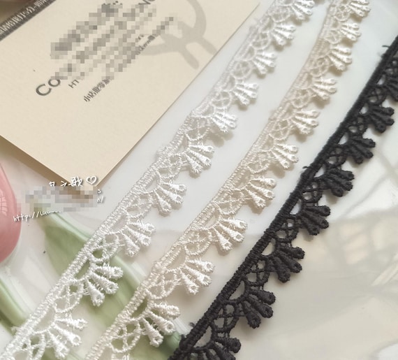 Heart Pattern Lace Trim – 1.2cm Wide, White Polyester, 10 Yards For Sewing & Crafts