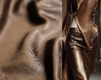 Silk leather smooth cracks brown satin texture fabric suit dress skirt pants shirt jacket garments design material clothing Y26V85M240505V