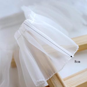 5 Meter 8-10 cm breit Einlagig Organza Rüschen Layer Organza Borte Spitzenbesatz Manschetten Vorhang Kleidung Accessoires C35U49P241226G