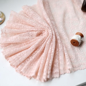 3 Meter 25 cm 9,84" breiter rosa elastischer dehnbarer Netzstoff Spitzenbesatz Band Kragen Kleid Rockeinfassung Material Accessoires G16R1590P250313L