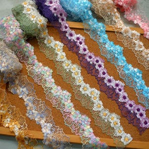 5 Meter 5,5 cm 2,16 "breite Blume Netz Gaze Stickerei DIY nähzubehör Kragen Kleid Rock Dessous Spitzenbesatz Band N20T512T250613U
