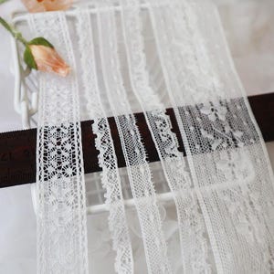 5 Meter 0,9-3,8 cm breit ivory Baumwolle Stickerei Spitzenband Baby Puppe Kleidung Unterwäsche Kleid Bastelmaterial Dekoration Z1T421K221014T