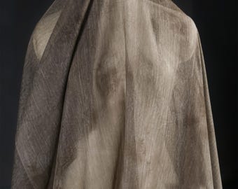 1.4 meters wide dark coffee ink thin gauze mesh flowing dyed yarn fabric DIY shirt cardigan pants skirt dress design material T50T30V250715V